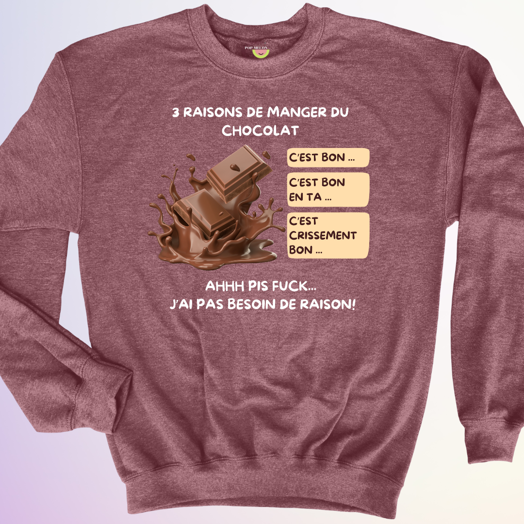 CREWNECK / 3 RAISONS DE MANGER DU CHOCOLAT