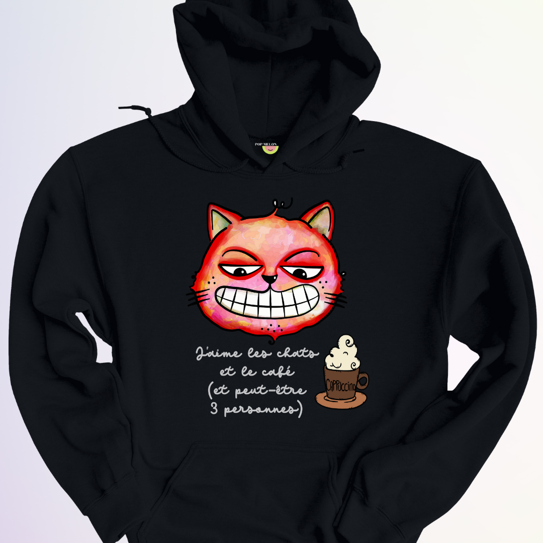 HOODIE / J'AIME LES CHATS ET LE CAFÉ