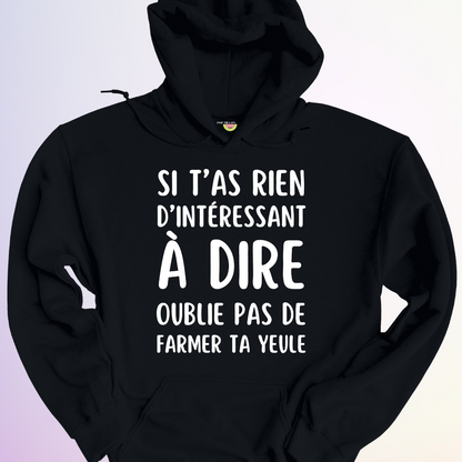 HOODIE / RIEN D'INTÉRESSANT À DIRE