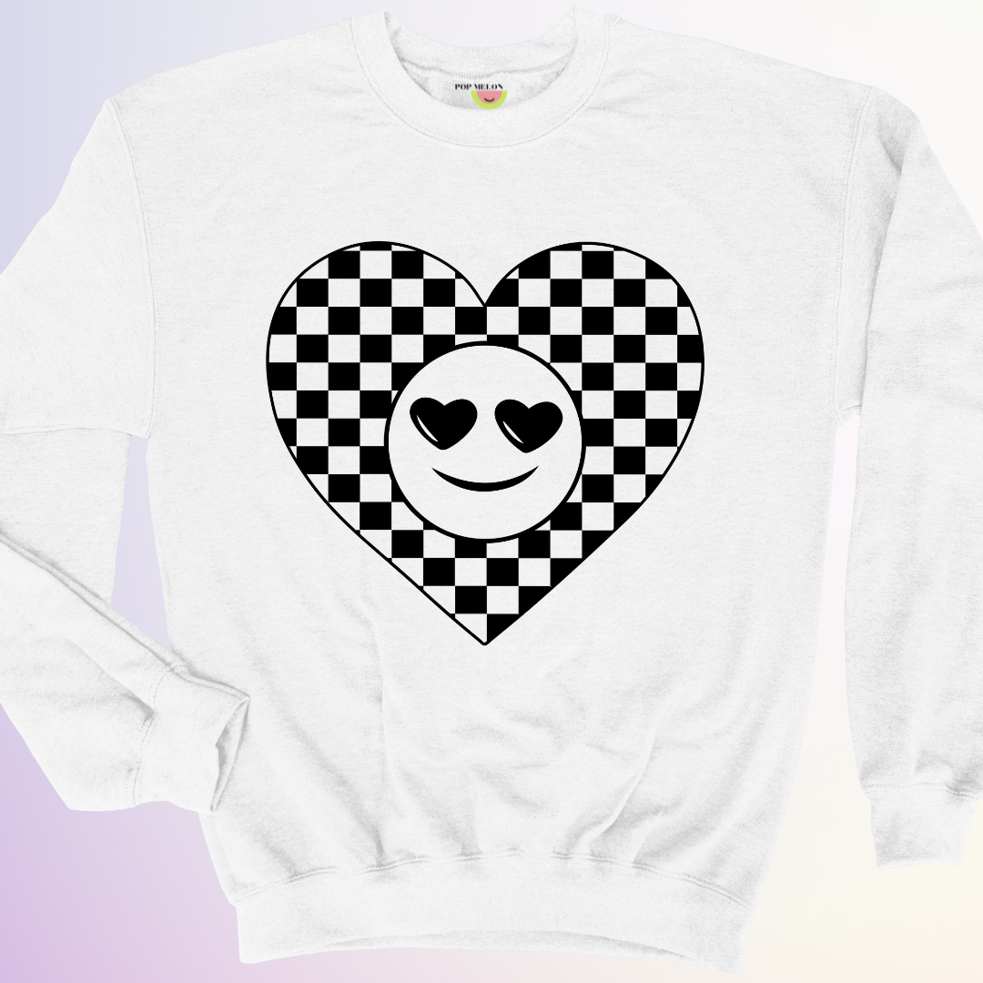 CREWNECK / COEUR DAMIER