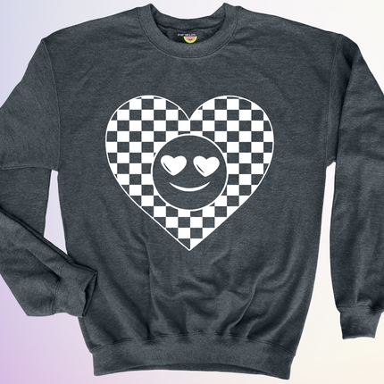 CREWNECK / COEUR DAMIER