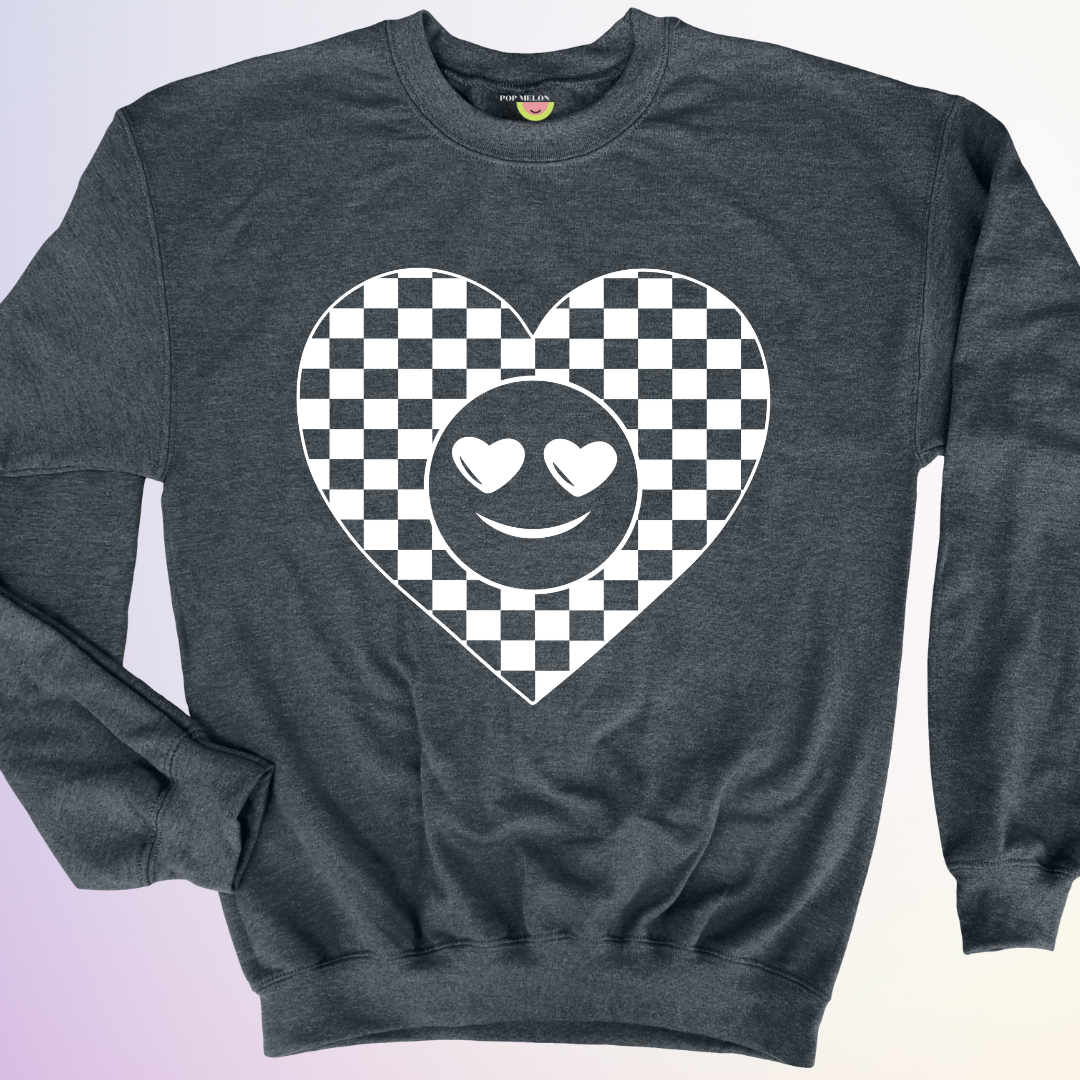 CREWNECK / COEUR DAMIER