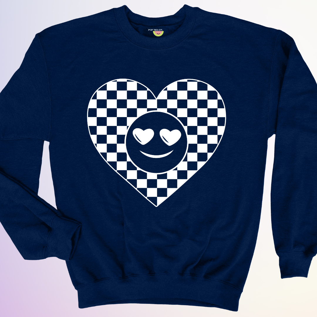 CREWNECK / COEUR DAMIER