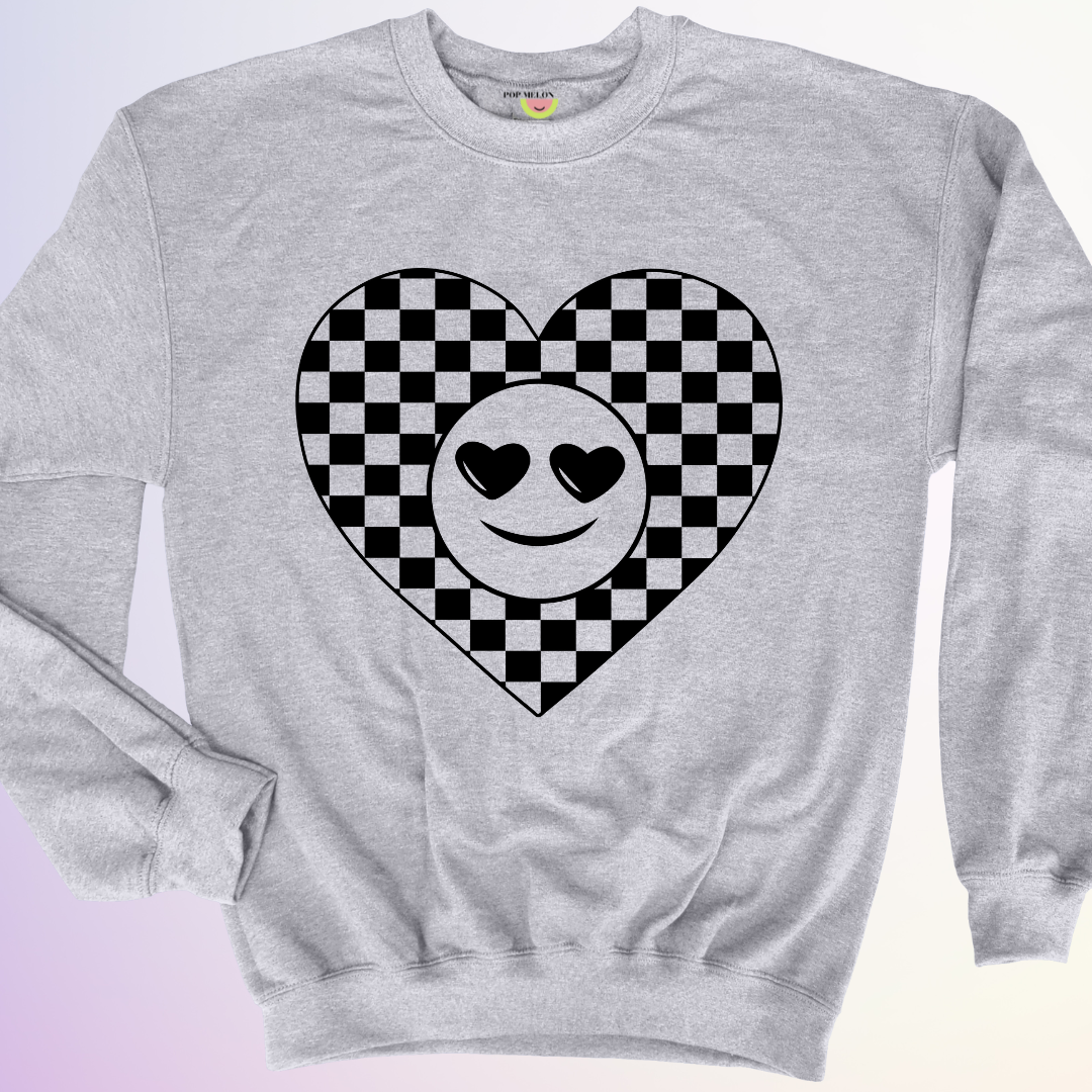 CREWNECK / COEUR DAMIER