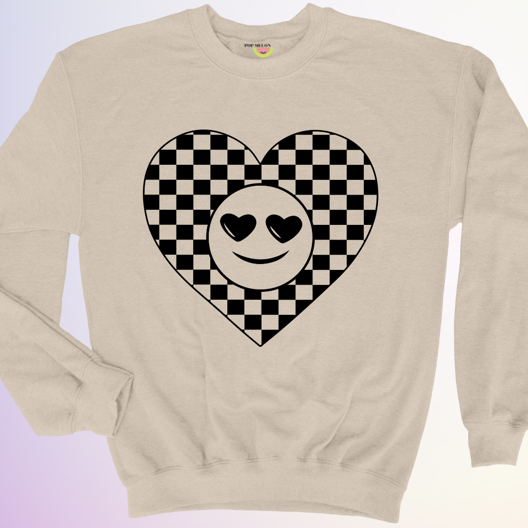 CREWNECK / COEUR DAMIER