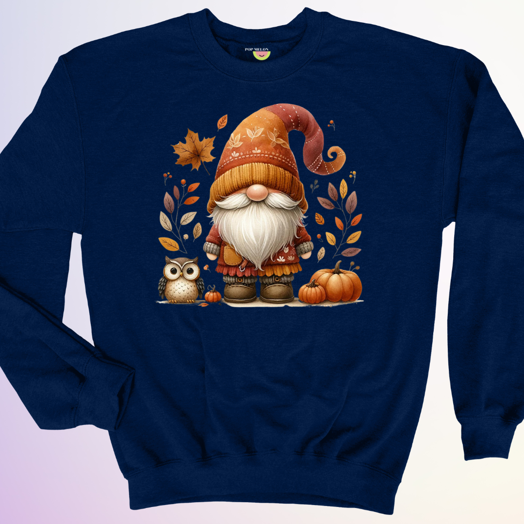 CREWNECK / GNOME ET HIBOU D'AUTOMNE