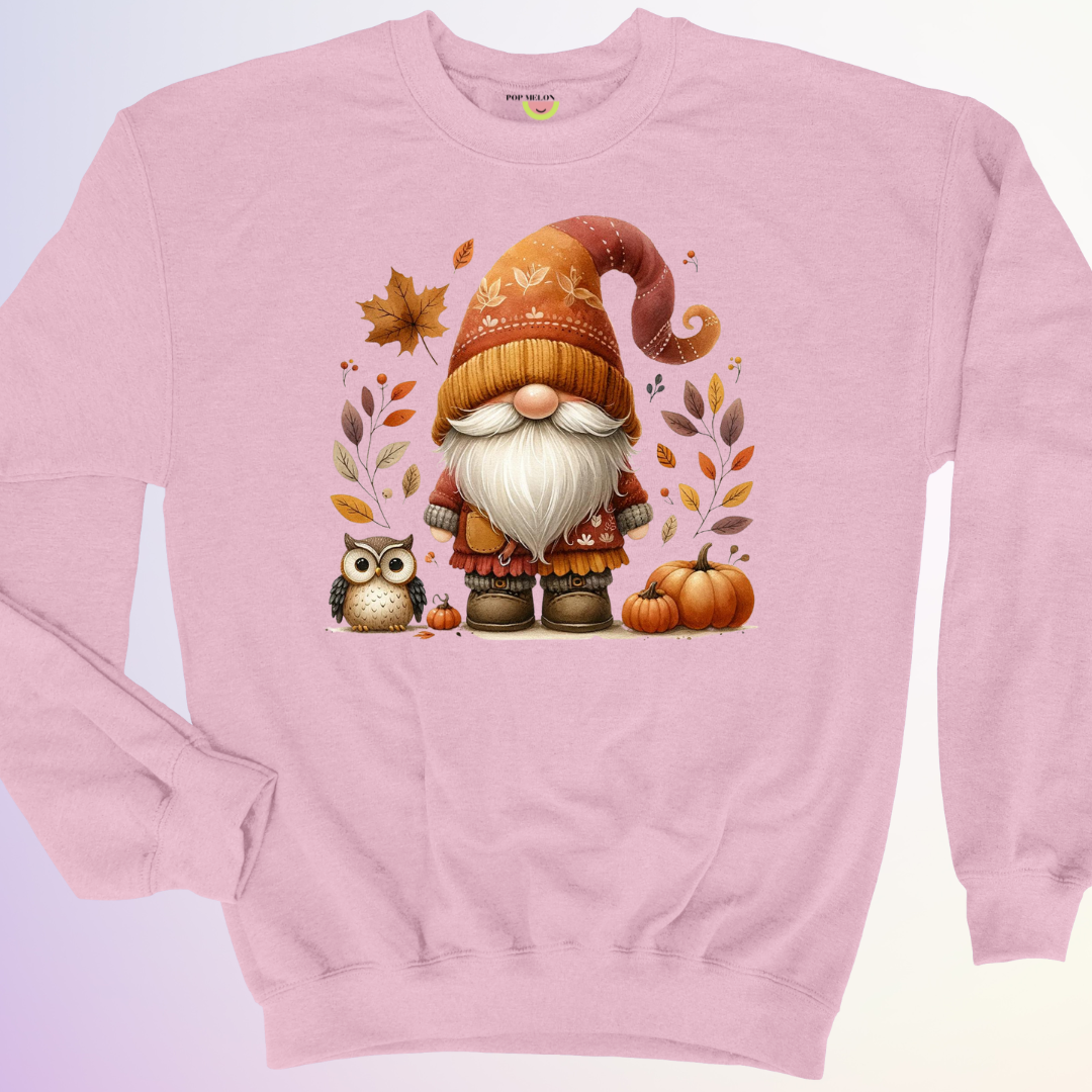 CREWNECK / GNOME ET HIBOU D'AUTOMNE