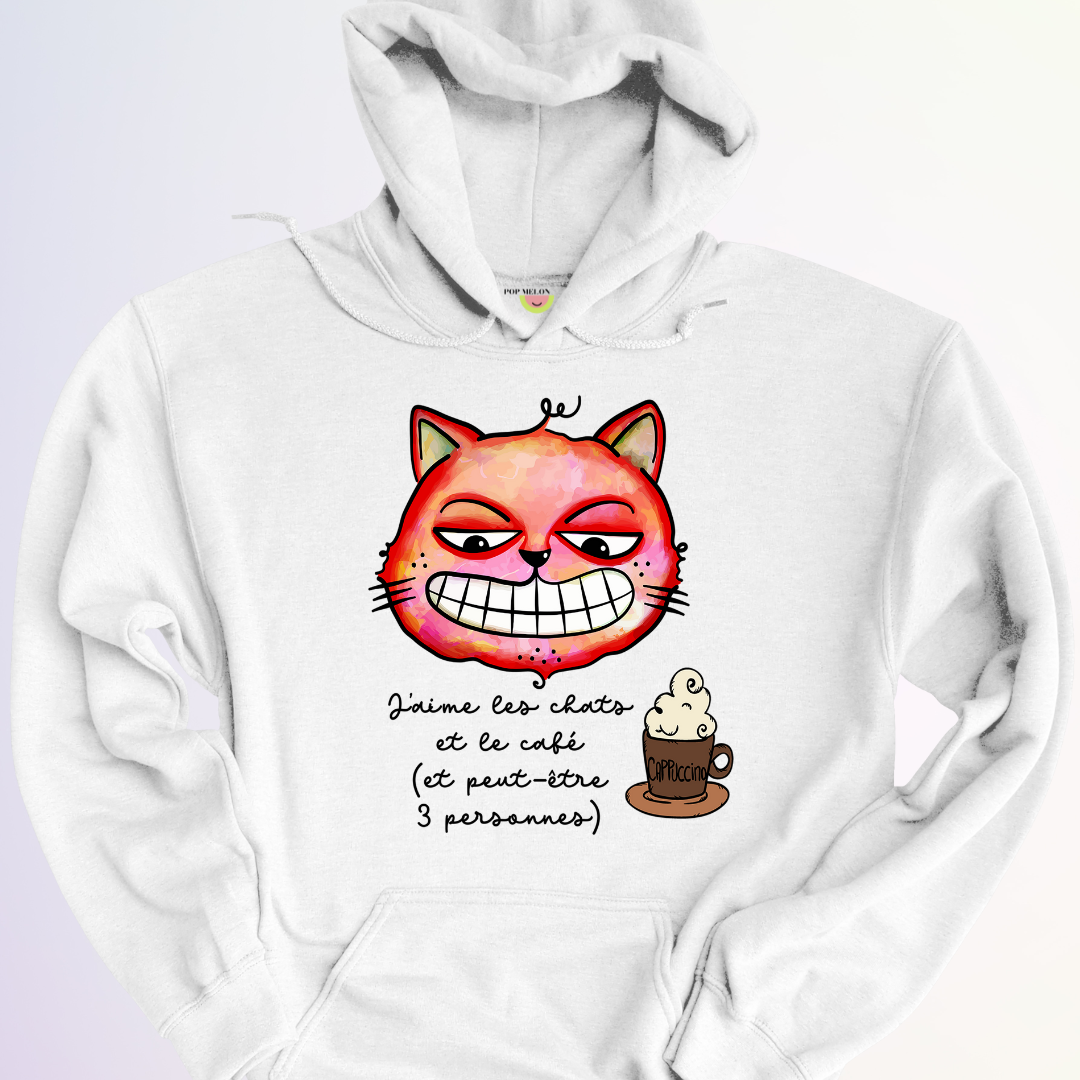 HOODIE / J'AIME LES CHATS ET LE CAFÉ