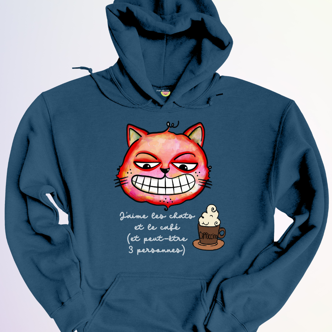 HOODIE / J'AIME LES CHATS ET LE CAFÉ