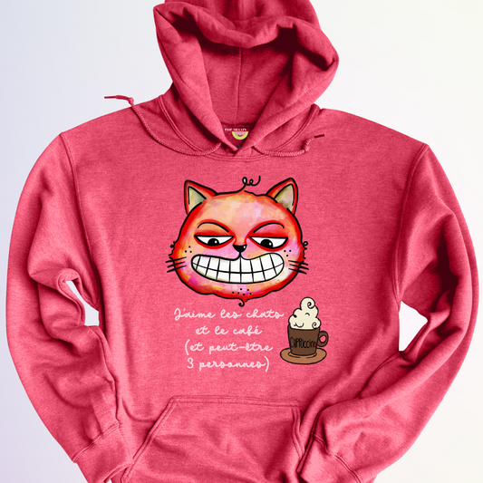 HOODIE / J'AIME LES CHATS ET LE CAFÉ