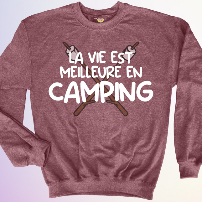 CREWNECK / VIE MEILLEURE EN CAMPING