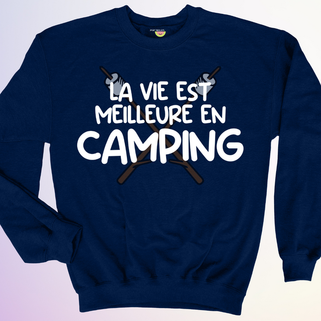 CREWNECK / VIE MEILLEURE EN CAMPING