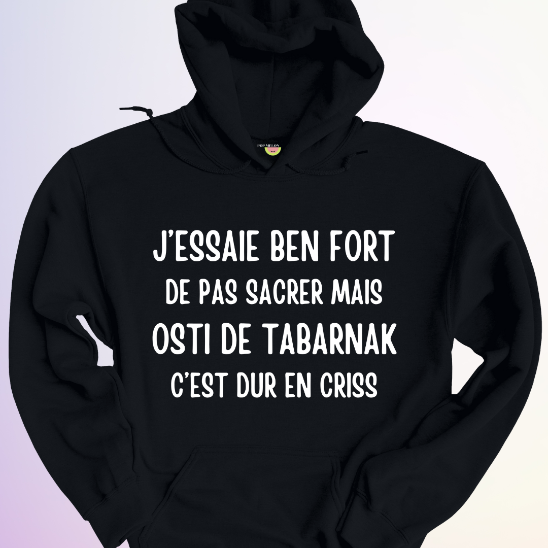 HOODIE / J'ESSAIE BEN FORT