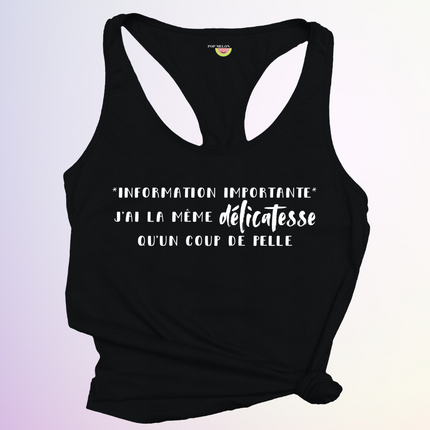 CAMISOLE / INFORMATION IMPORTANTE