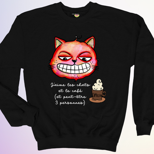 CREWNECK / J'AIME LES CHATS ET LE CAFÉ