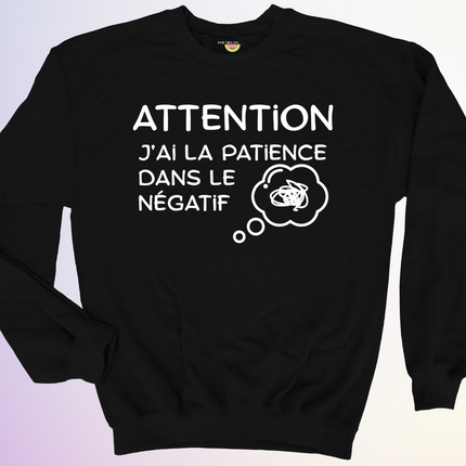 CREWNECK / PATIENCE DANS LE NEGATIF