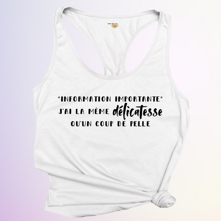 CAMISOLE / INFORMATION IMPORTANTE