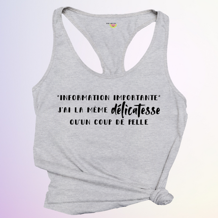 CAMISOLE / INFORMATION IMPORTANTE