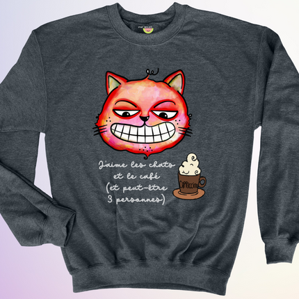 CREWNECK / J'AIME LES CHATS ET LE CAFÉ