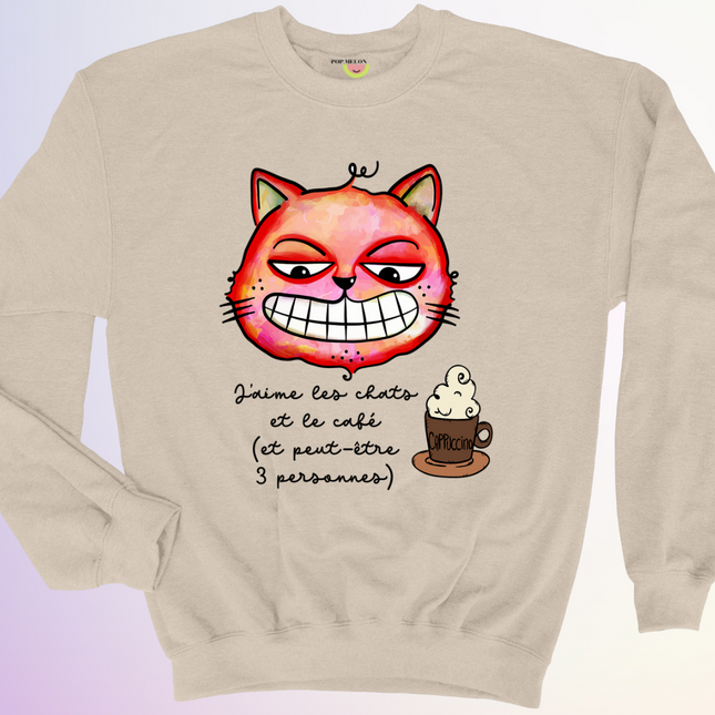 CREWNECK / J'AIME LES CHATS ET LE CAFÉ