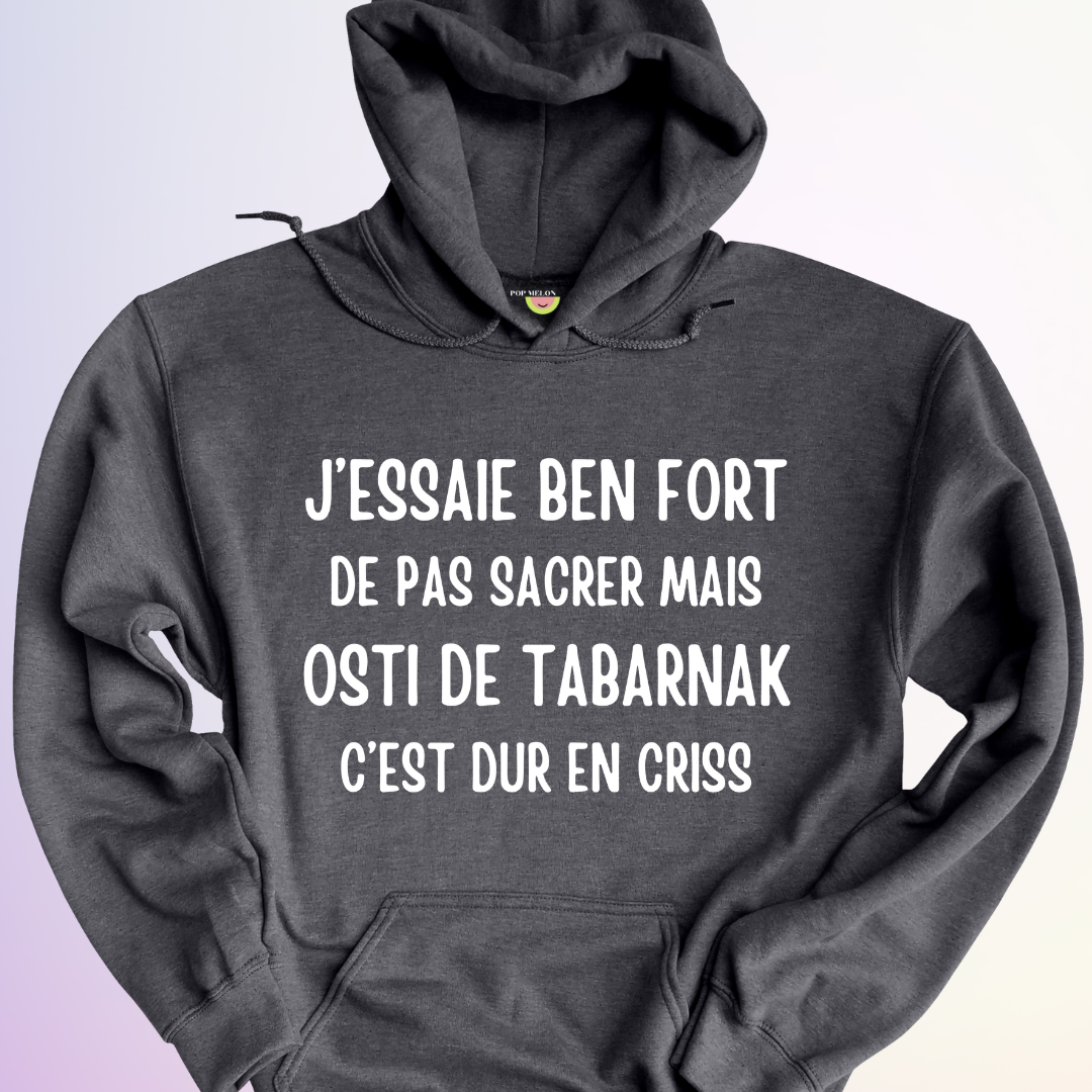 HOODIE / J'ESSAIE BEN FORT