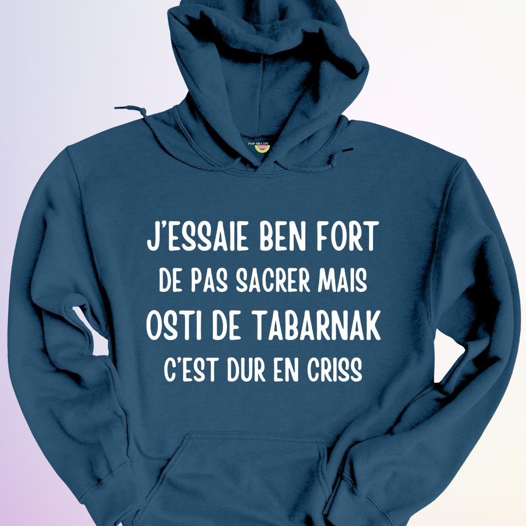 HOODIE / J'ESSAIE BEN FORT