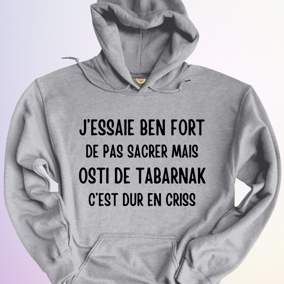 HOODIE / J'ESSAIE BEN FORT