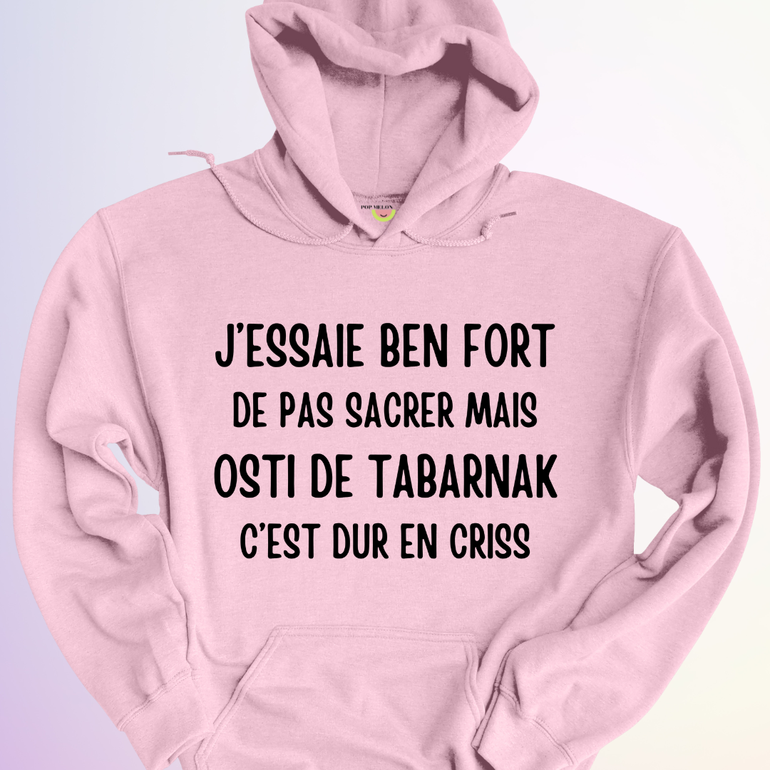 HOODIE / J'ESSAIE BEN FORT