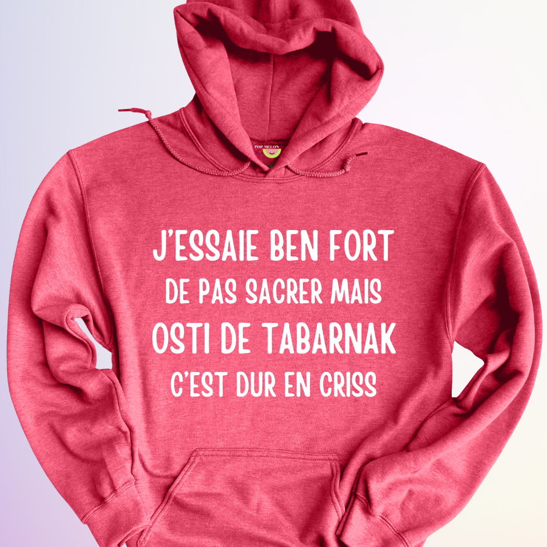 HOODIE / J'ESSAIE BEN FORT