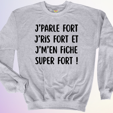 CREWNECK / JPARLE FORT ET JMEN FICHE SUPER FORT
