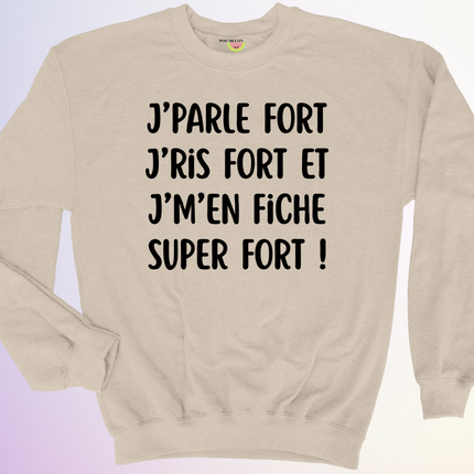 CREWNECK / JPARLE FORT ET JMEN FICHE SUPER FORT
