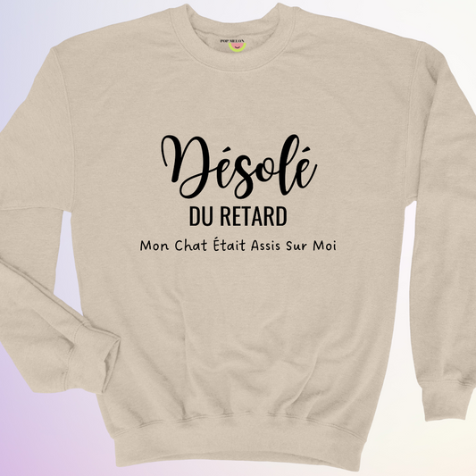 CREWNECK / MON CHAT ÉTAIT ASSIS SUR MOI