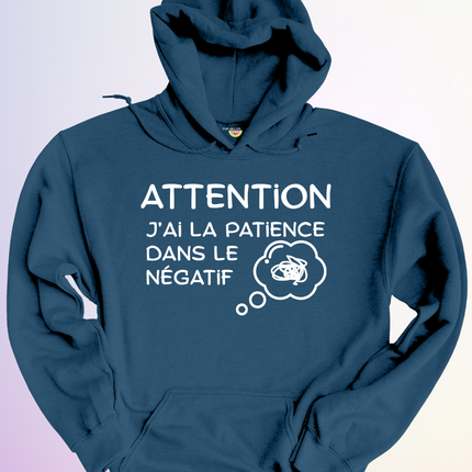HOODIE / PATIENCE DANS LE NEGATIF