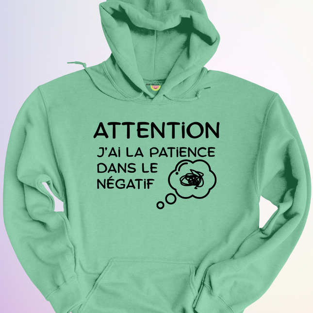 HOODIE / PATIENCE DANS LE NEGATIF
