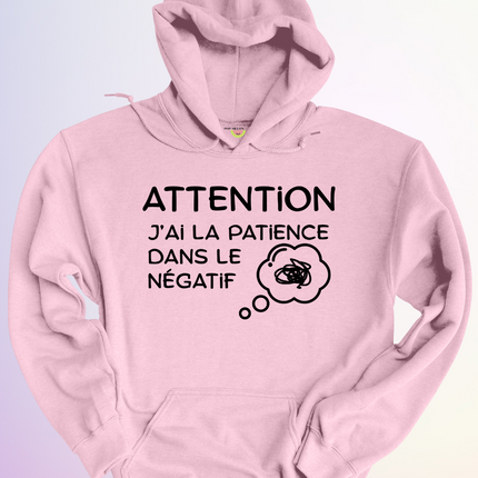 HOODIE / PATIENCE DANS LE NEGATIF